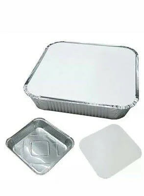 Large Foil Container with Lid 9x9x2 - 200pcs