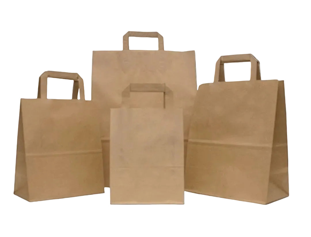 Medium (260+170x250mm) Brown Takeaway Bags, Qty 250 Bags