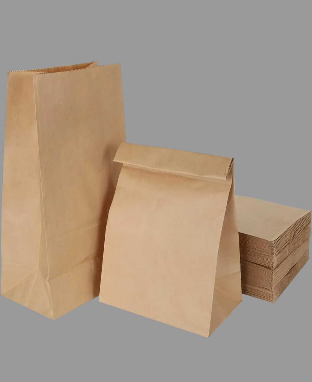Large (320+170x400mm) Brown Grab and Go Bags, Qty 250 Bags