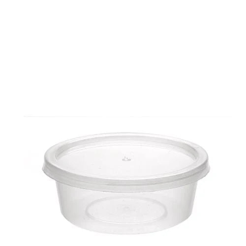 250ml/8oz Microwaveable Clear Plastic Round Food Container with Lid - 250pcs